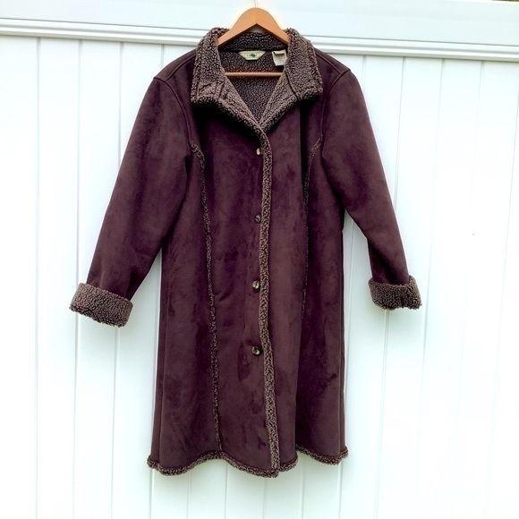 Lands End faux shearling coat - Picture 1 of 4